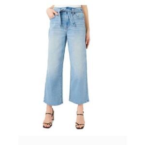 NWOT  JEN 7 Cropped Wide Leg Belted Jeans in Size 0
